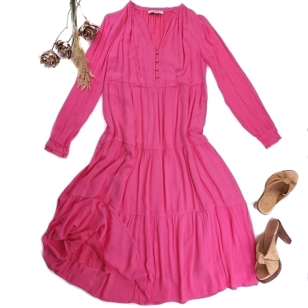 🔴 Loft Pink Maxi Dress Size S - Picture 2 of 14